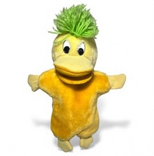 Edd The Duck Hand Puppet Golden Bear With Hat Vintage Squeaker