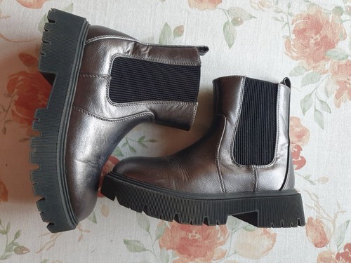 Next girls pewter zipped boots - pewter,