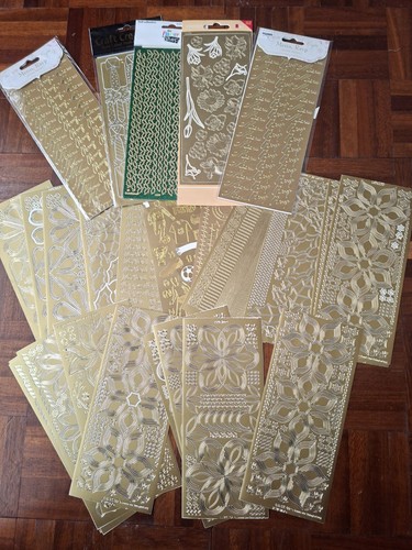 Gold outline stickers bundle - gold,