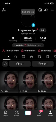 Social media page - tt,
