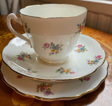 Adderley 'Floral' Fine Bone China - Tea Trio - x1 TeaCup, Saucer & Cake Plate #1