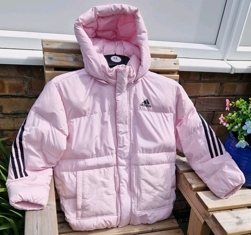Girls hooded pink coat adidas - girls,