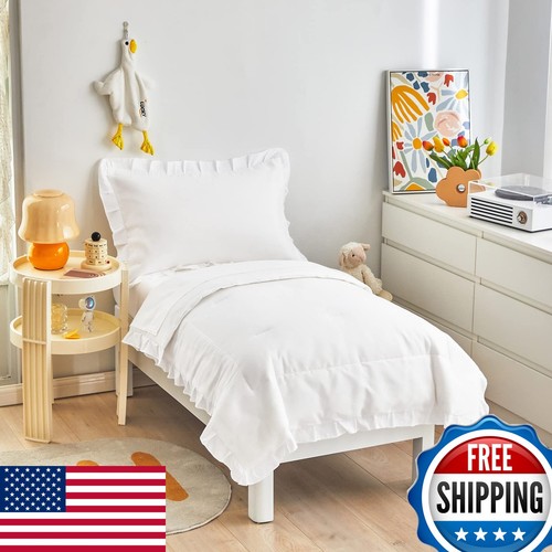 Pieces white toddler bedding - 4,