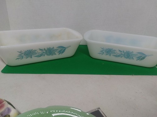 Vintage glasbake blue - 2,