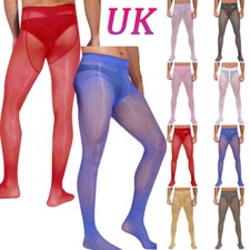 UK Mens High Elastic Pantyhose Stockings Sheer Glossy Seamless Tights Pants