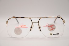 ST. MORITZ STANTON SQUARE HALF RIM EYEGLASS FRAMES BLACK/BROWN 150MM USED*