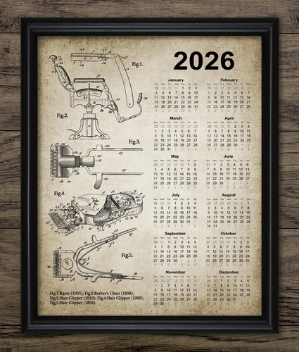 Barber calendar 2025 print - barber,