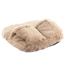 Innova Taupe Faux Fur Massaging Foot Warming Foot Muff