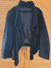 Black Suede Waterfall Jacket 22