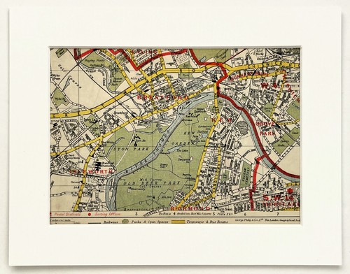 Antique 1930s london map - antique,