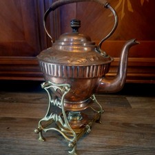 Spirit Kettle Stand & Burner Antique Copper & Brass 14" Decorative Home Decor