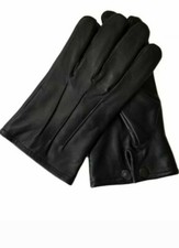 Leather Sheepskin Gloves Black