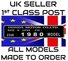 HONDA FRAME DECAL ALUMINIUM - EVERY MODEL MADE TO ORDER