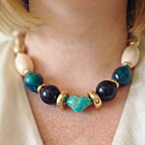 Boho beaded statement - beaded,
