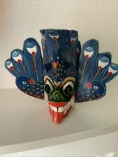 Fabulous Hand Carved & Painted Traditional Sri Lanken Mayura Raksha Mask