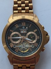 Mens Constantine Weisz Gold Tone Calendar Automatic Watch 71101CW