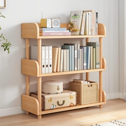 Tier wooden open bookcase - open,