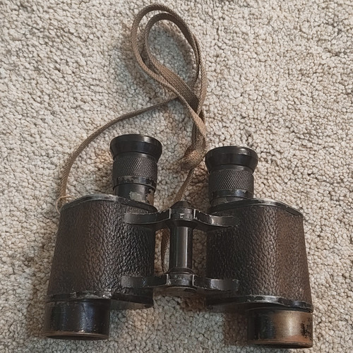 Vintage black binoculars with - vintage,