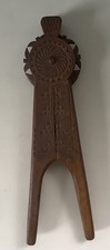 Vintage Chip Carved Scandinavian Folk Art Treen decorative Wooden Nut Crackers