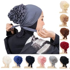 Women Turban Hat Flower Hijab