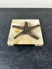 Vintage Bronze Sculpture If A Starfish On A Marble Plinth Trophy
