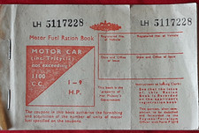 motor fuel ration book petrol, car, LH 5117228 unused, for 6 months, WWII/1950s?