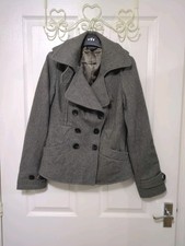 Topshop Grey Wool Blend Double
