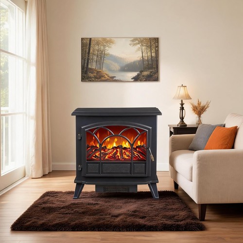 Electric fireplace log burning - fireplace,