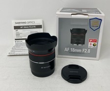 UNUSED Samyang 18mm F2.8 AF Sony FE-Mount Full Frame Box lens caps and lens hood