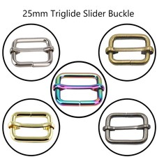 25mm Metal Tri Glide Slider Buckle Webbing Strap Adjuster for Bags Belts Crafts