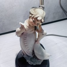 Rare Unusual Vintage Capodimonte porcelain lamp light ornament by Bruno Merli 