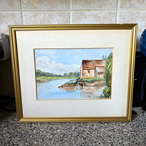Vintage framed watercolour - vintage,