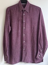 Canali Men's Linen Shirt Red