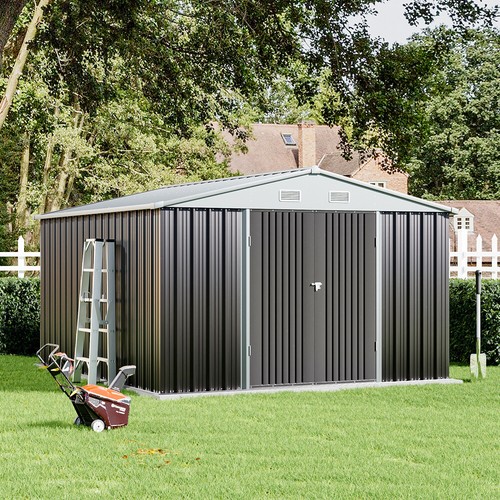 Steel apex garden shed - steel,