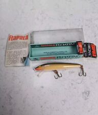 Vintage Rapala 9G Floating Gold Balsa 9cm Lure In Box + Paperwork