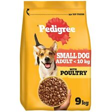 9 kg Pedigree Complete Adult Dry Small Dog Food Poultry and Veg Dog Biscuits