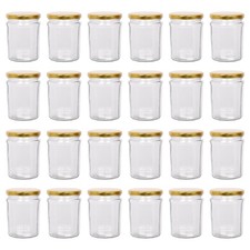 24x 380ml Glass Jam Jars with