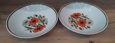 2 X Vintage J&G Meakin Studio Poppy Dessert Bowl 19cm Diameter VGC