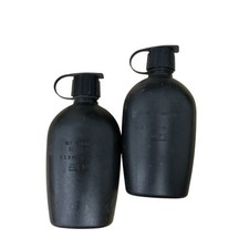 2x Dutch Army Water Bottles AVON Black Military Spec Ops Canteen Survival Kit