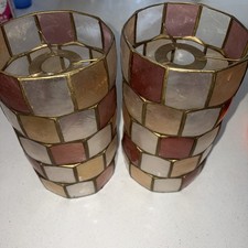 2 / pair Vintage Capiz Shell