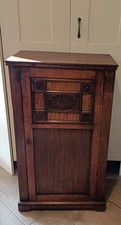 Antique Vintage Wood Wooden Carved Arts And Craft Bedside Cabinet Cupboard...