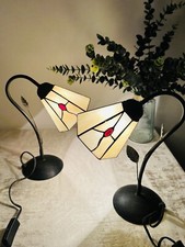 Pair Of Tiffany Style Table Lamps /desk Lamps
