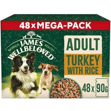 48 x 90g James Wellbeloved Adult Wet Dog Food Turkey in Gravy Pouch