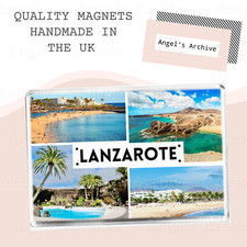 LANZAROTE ✳ CANARY ISLANDS ✳ HOLIDAY SOUVENIR TOURIST ✳LARGE FRIDGE MAGNET ✳GIFT
