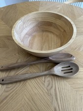 New Wooden Salad Bowl And Salad Server Set