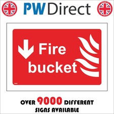 Sign fire bucket down left - down,