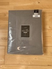 Dunelm Nova Grey Blackout Pencil Pleat Curtains 90" x 72" inch 228 x 183cm Pair