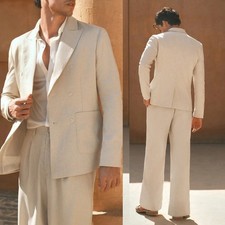 Men Suits Flare Pants Slim Fit