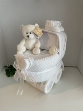 White Nappy Cake Pram, Baby