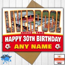 Liverpool FC Personalised Birthday Card Any Name OR Relative Age 30th 40th 50th